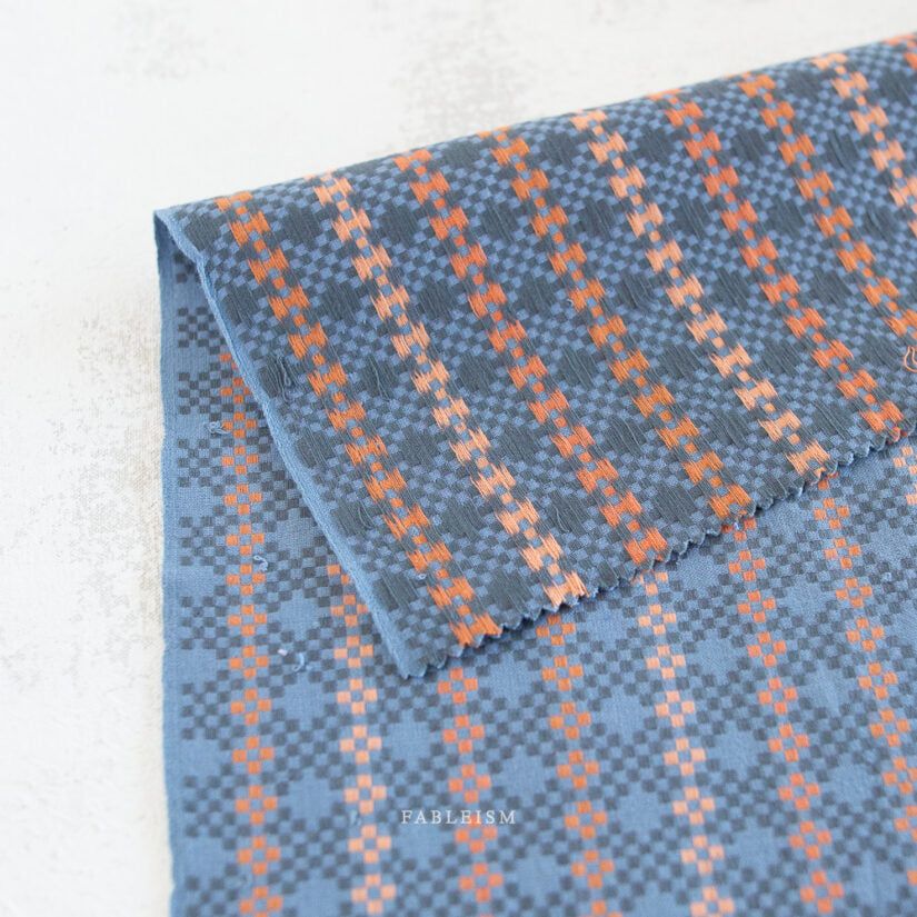 Cotton Woven - Lucky Loom - Mosaic in Blue