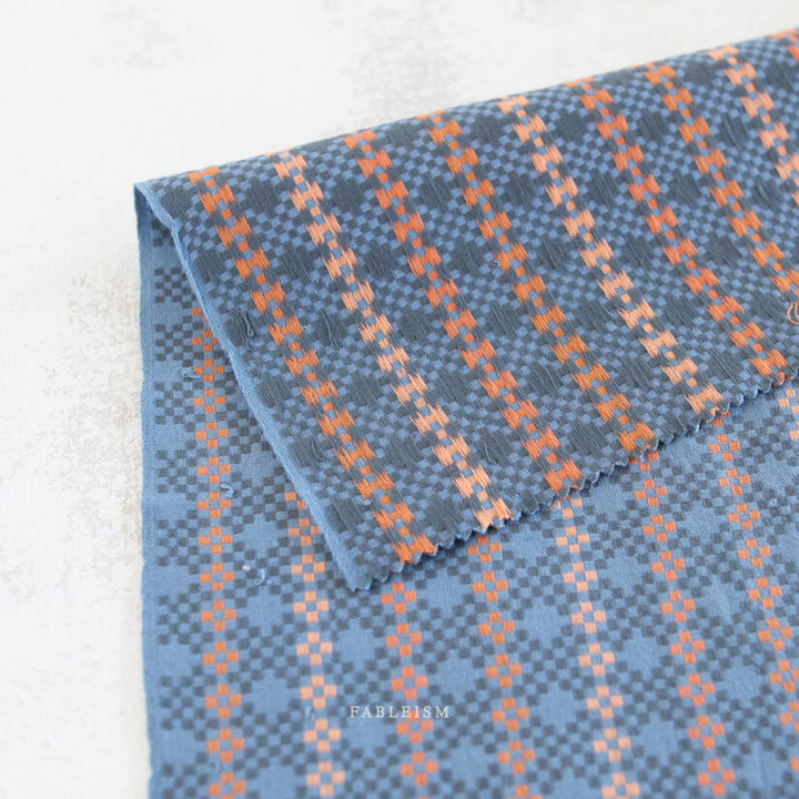 Cotton Woven - Lucky Loom - Mosaic in Blue