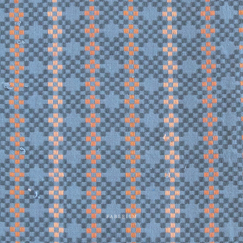 Cotton Woven - Lucky Loom - Mosaic in Blue