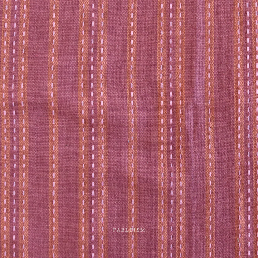 Cotton Woven - Lucky Loom - Stitch Stripe in Blackberry