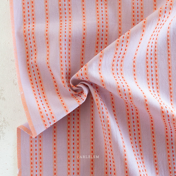 Cotton Woven - Lucky Loom - Stitch Stripe in Lavender