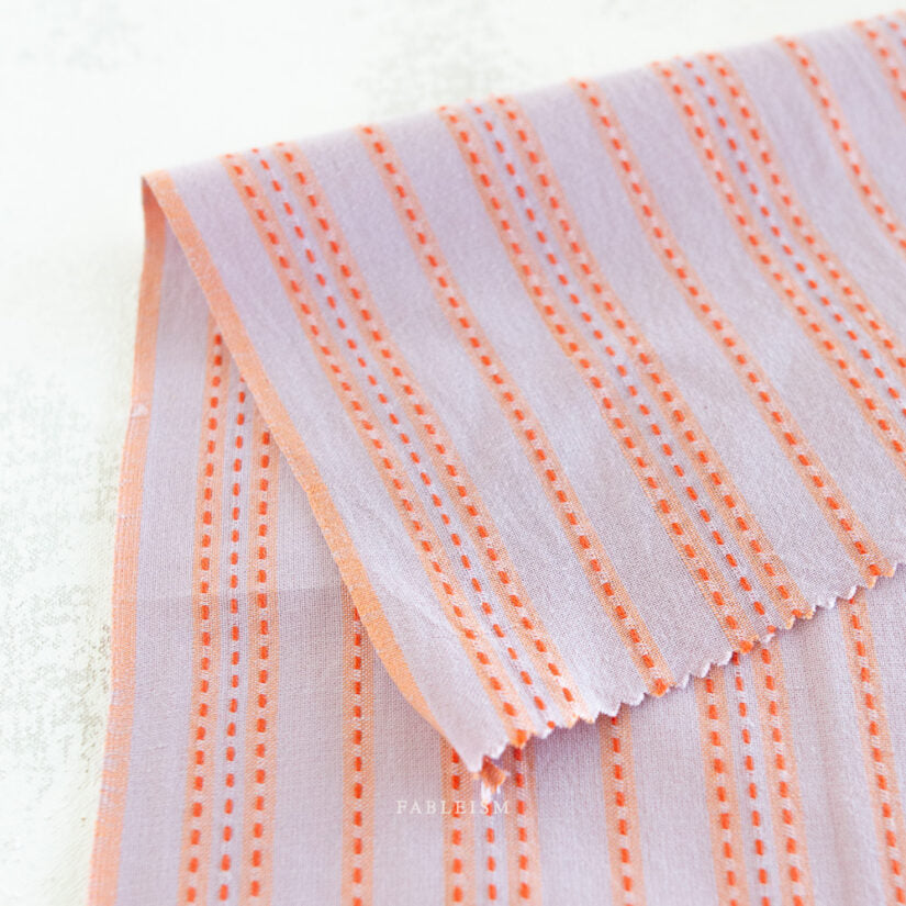 Cotton Woven - Lucky Loom - Stitch Stripe in Lavender