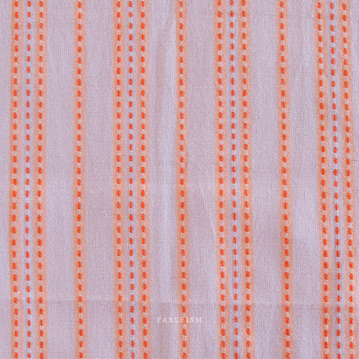 Cotton Woven - Lucky Loom - Stitch Stripe in Lavender