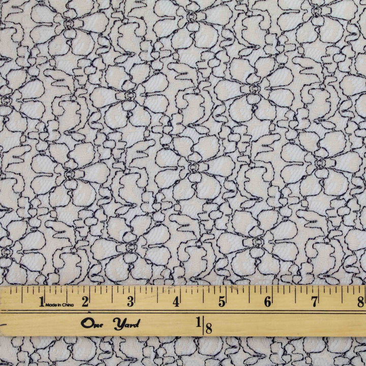 Lace - Scribble Corded Lace in Black and Ecru