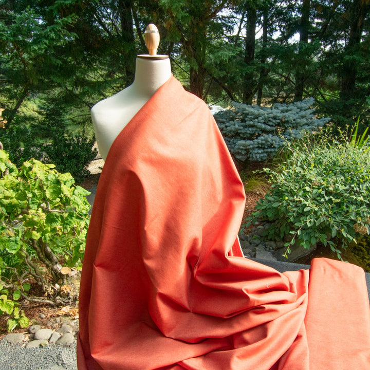 Terra Cotta Oeko-Tex Certified Stretch Denim Fabric - 98% Cotton 2% Spandex, 58-Inch Wide for Sustainable Fashion Sewing
