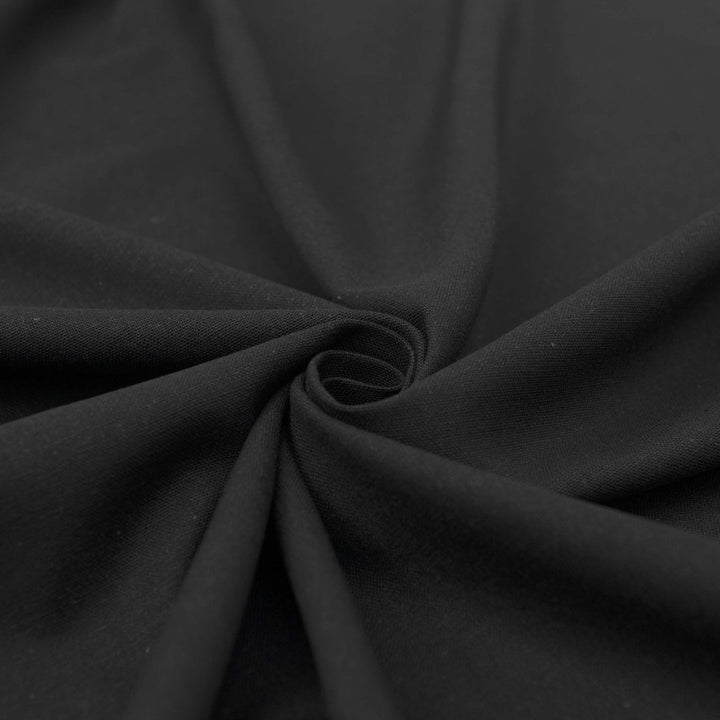 Black laundered linen fabric – 100% linen, pre-washed, medium weight, 58 inches wide, soft drape for elegant dresses and tops