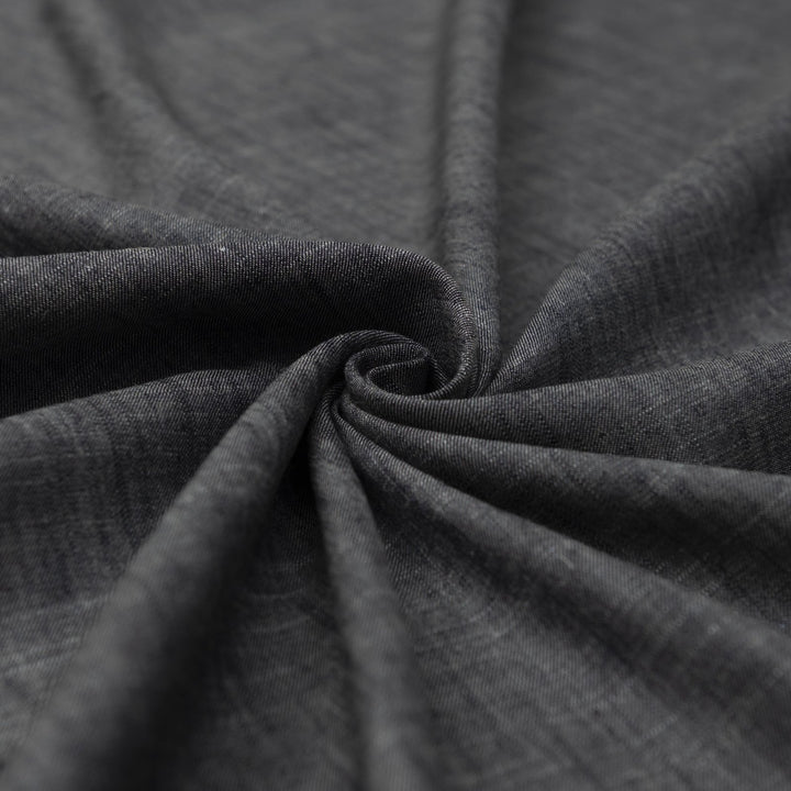 Laundered linen fabric in denim blue steel – 100% linen, 6 oz medium weight, pre-washed, 58 inches wide, soft drape for dresses and tops