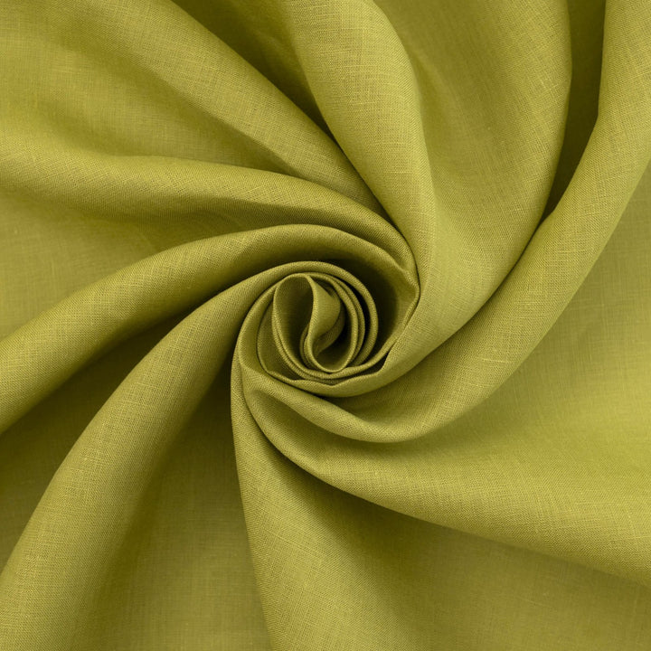 Vibrant apple green linen fabric for sewing summer dresses and tops
