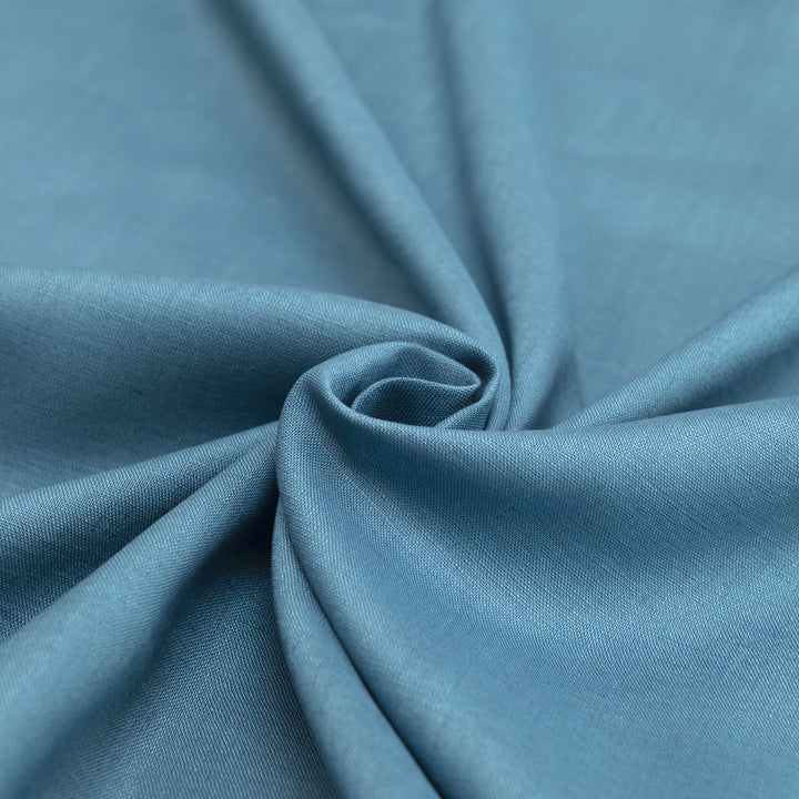 Linen fabric in fresh teal color – 100% lightweight shirt-weight linen, soft yet crisp texture, ideal for shirts, tunics, dresses, and skirts