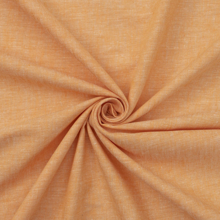 Tangerine marl chambray linen fabric – lightweight, 100% linen, 57 inches wide, breathable, soft drape for dresses, blouses, and skirts