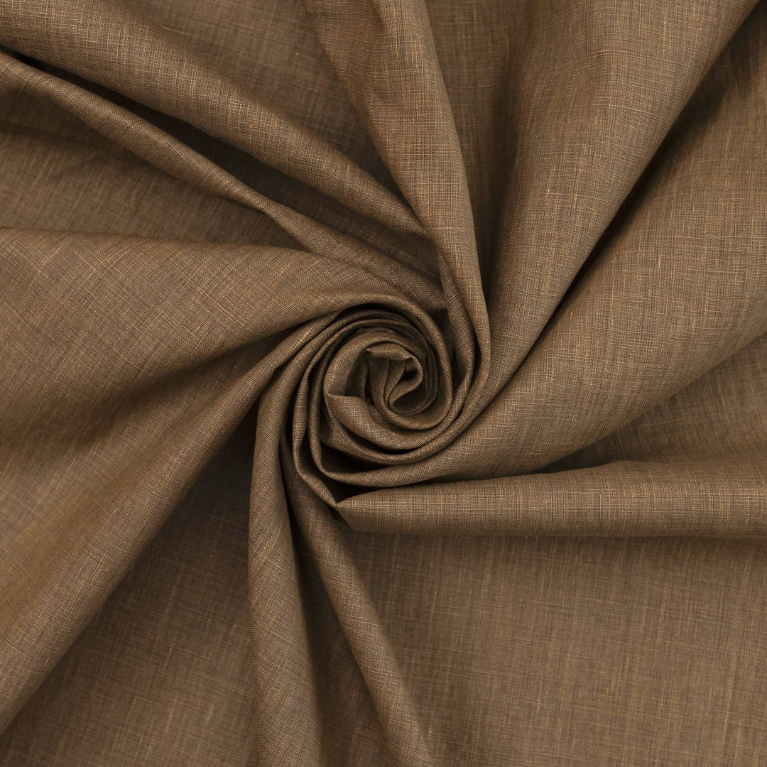 Milk Chocolate 100% linen fabric for sewing