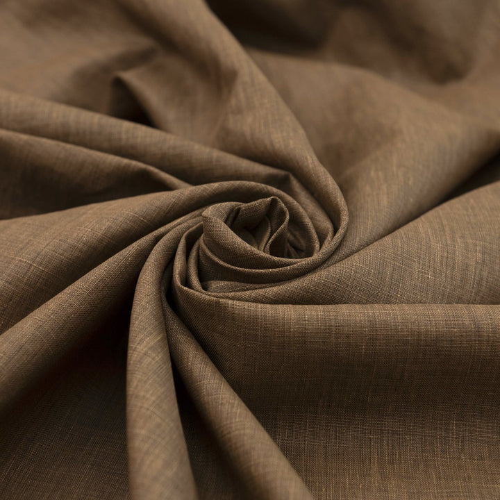 Milk Chocolate 100% linen fabric for sewing