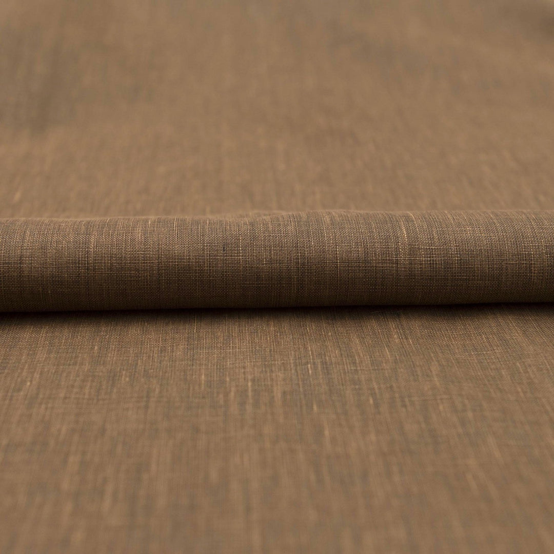 Milk Chocolate 100% linen fabric for sewing