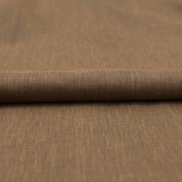 Milk Chocolate 100% linen fabric for sewing