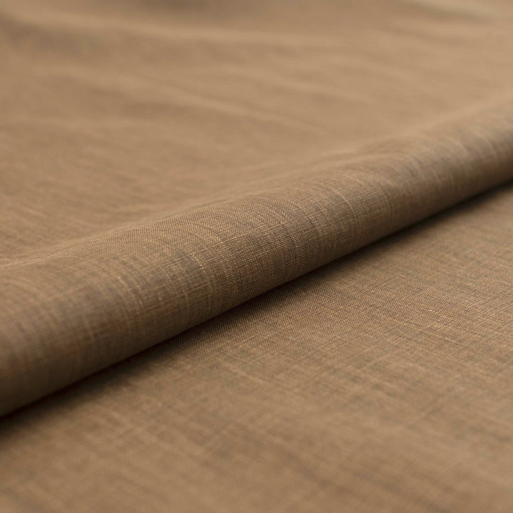 Milk Chocolate 100% linen fabric for sewing