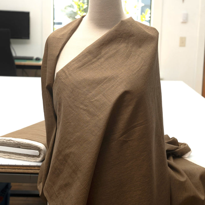 Milk Chocolate 100% linen fabric for sewing
