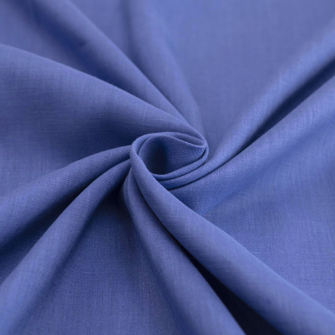 Linen fabric in soft purple lilac – 100% linen, 48 inches wide, breathable with elegant drape, ideal for dresses, skirts, and blouses