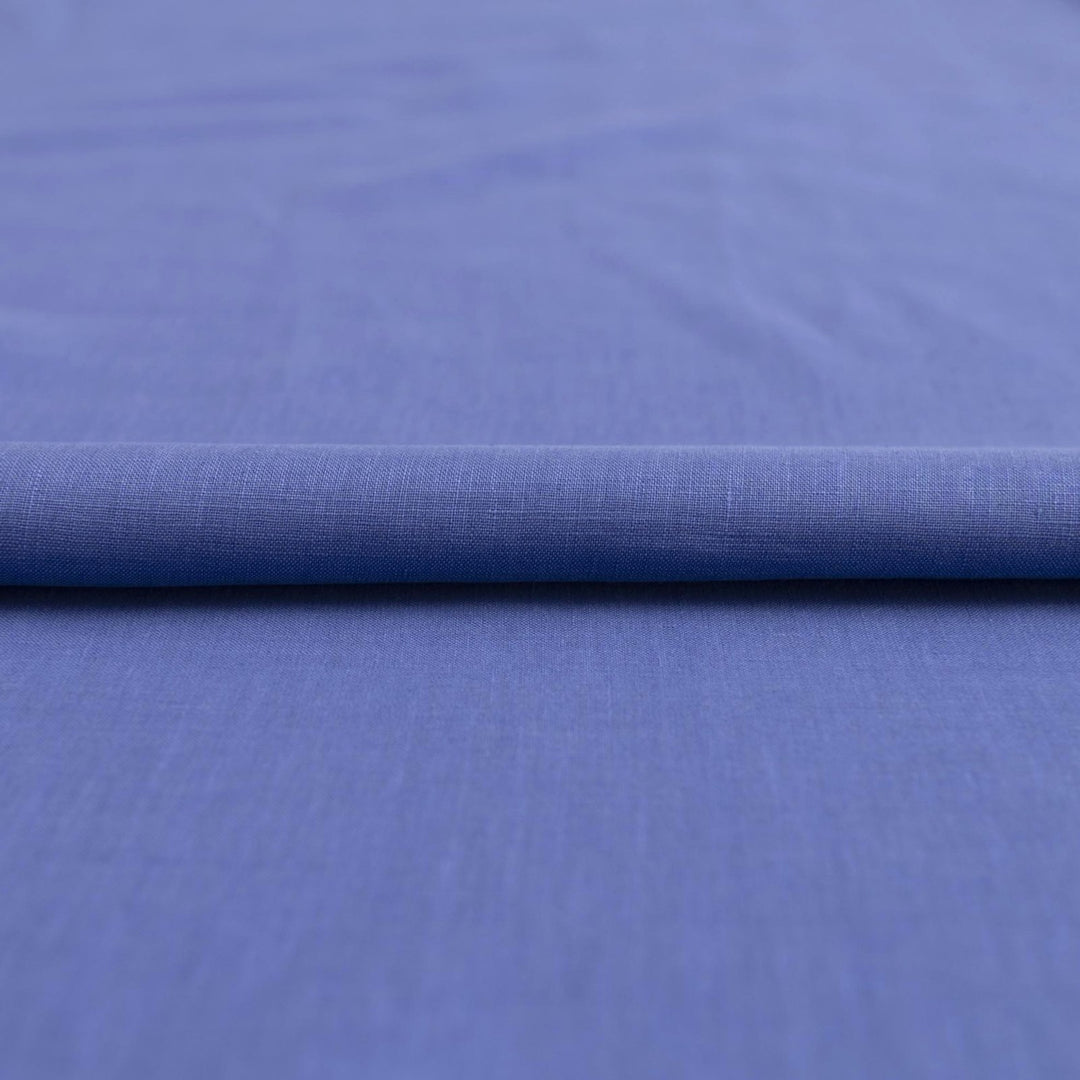 Linen fabric in soft purple lilac – 100% linen, 48 inches wide, breathable with elegant drape, ideal for dresses, skirts, and blouses