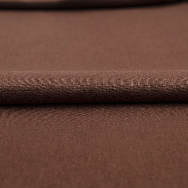 Russet brown linen fabric – 100% linen, 53 inches wide, breathable with soft drape, ideal for dresses, skirts, pants, and blouses