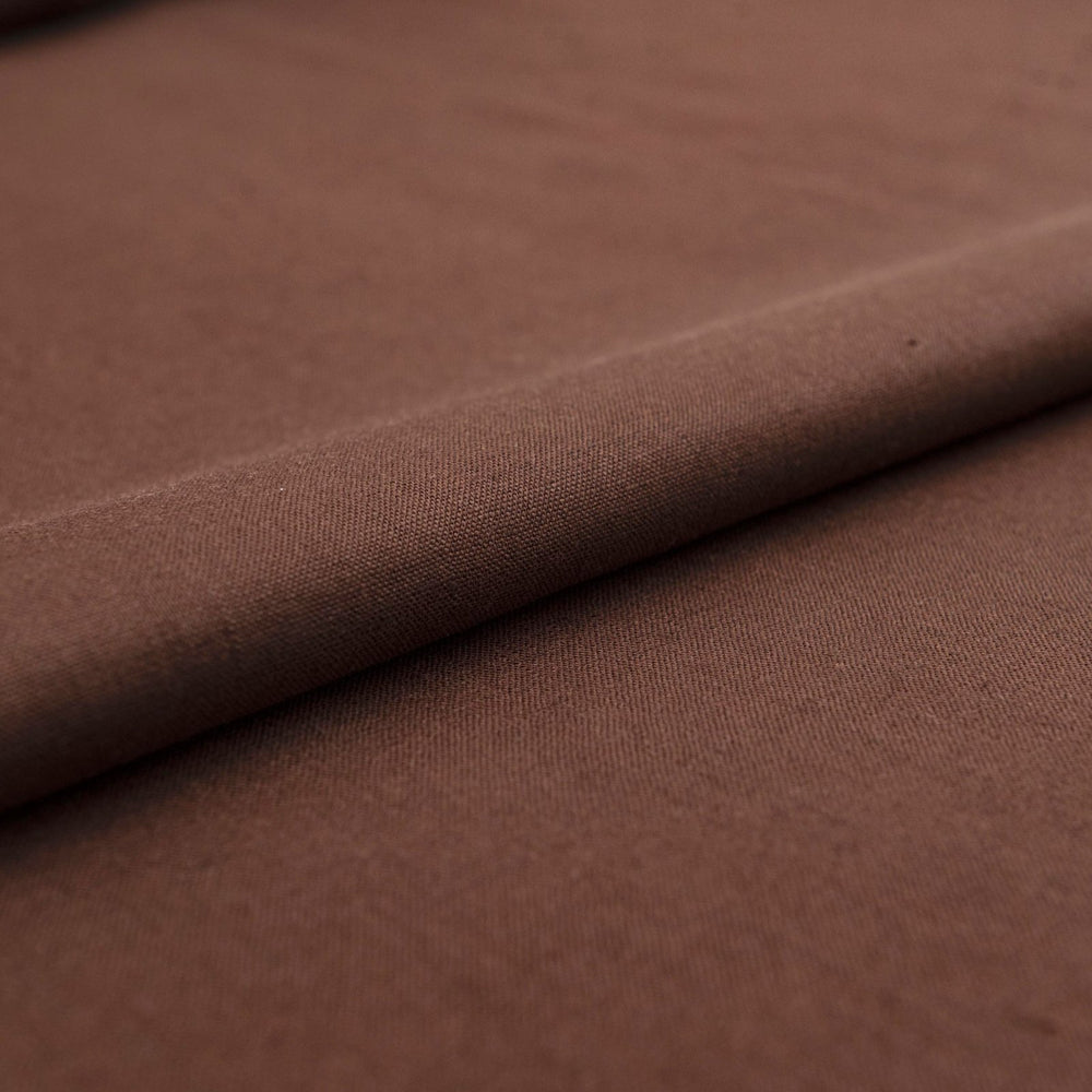 Russet brown linen fabric – 100% linen, 53 inches wide, breathable with soft drape, ideal for dresses, skirts, pants, and blouses