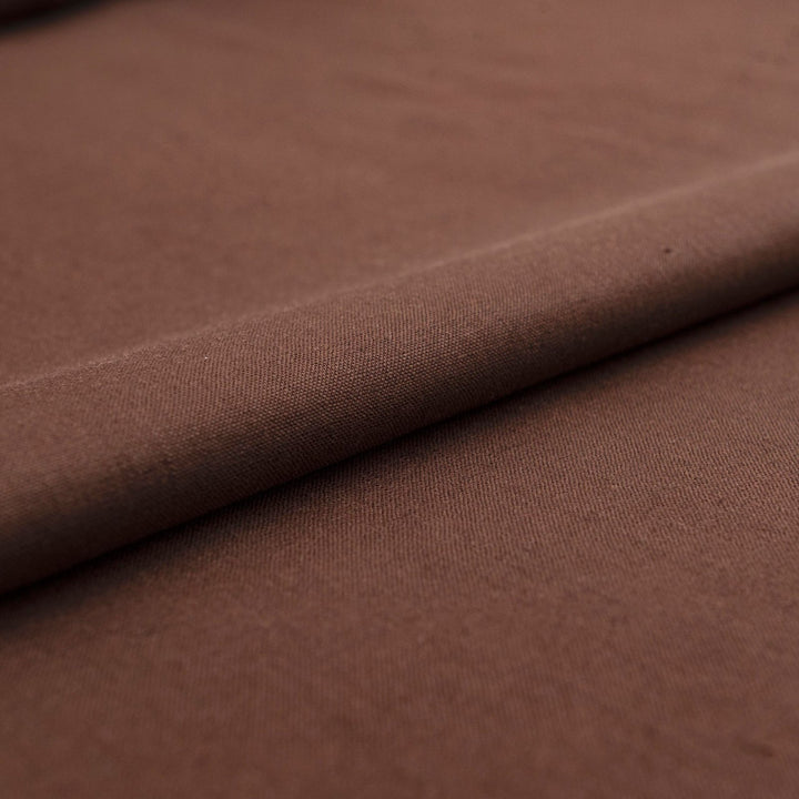 Russet brown linen fabric – 100% linen, 53 inches wide, breathable with soft drape, ideal for dresses, skirts, pants, and blouses