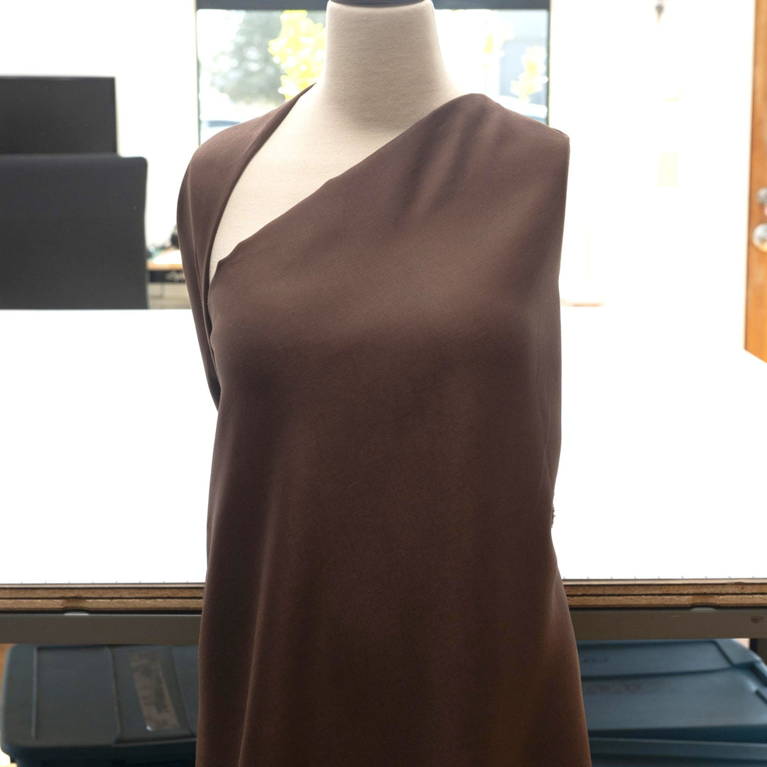 Russet brown linen fabric – 100% linen, 53 inches wide, breathable with soft drape, ideal for dresses, skirts, pants, and blouses