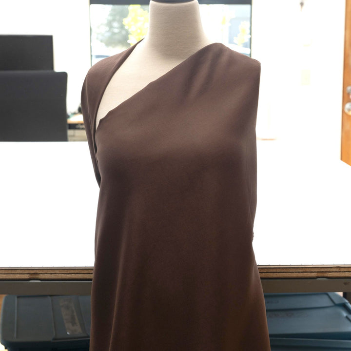 Russet brown linen fabric – 100% linen, 53 inches wide, breathable with soft drape, ideal for dresses, skirts, pants, and blouses