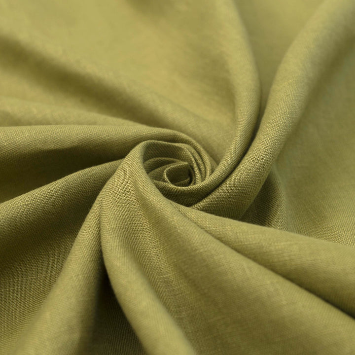 Celadon shirt-weight linen fabric for summer dresses and blouses