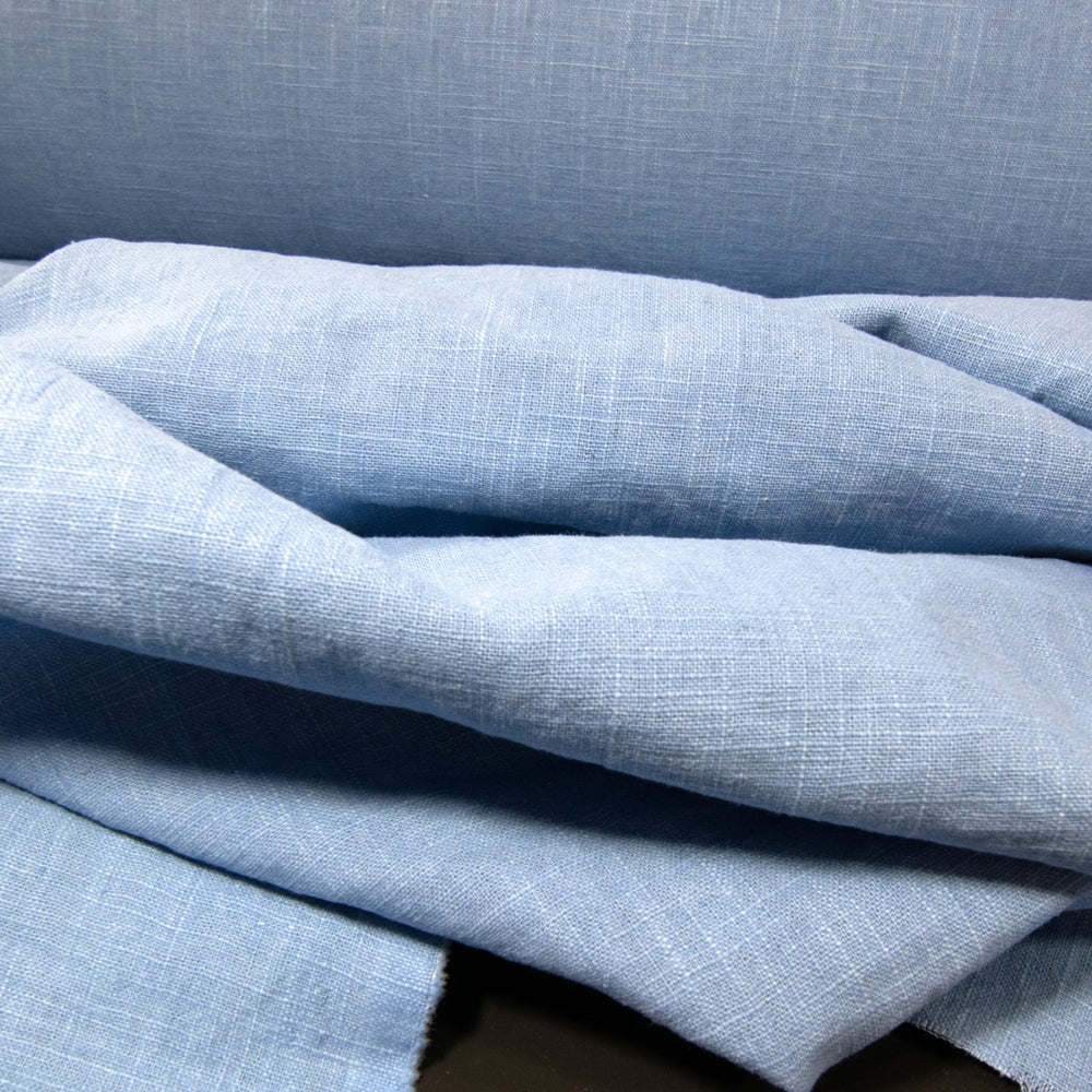 "Linen Cotton Blend Spring Green – Mid-weight 55% linen and 45% cotton fabric, ideal for blazers, pants, and dresses"

