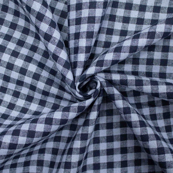 Linen Cotton Yarn Dye - Denim Gingham