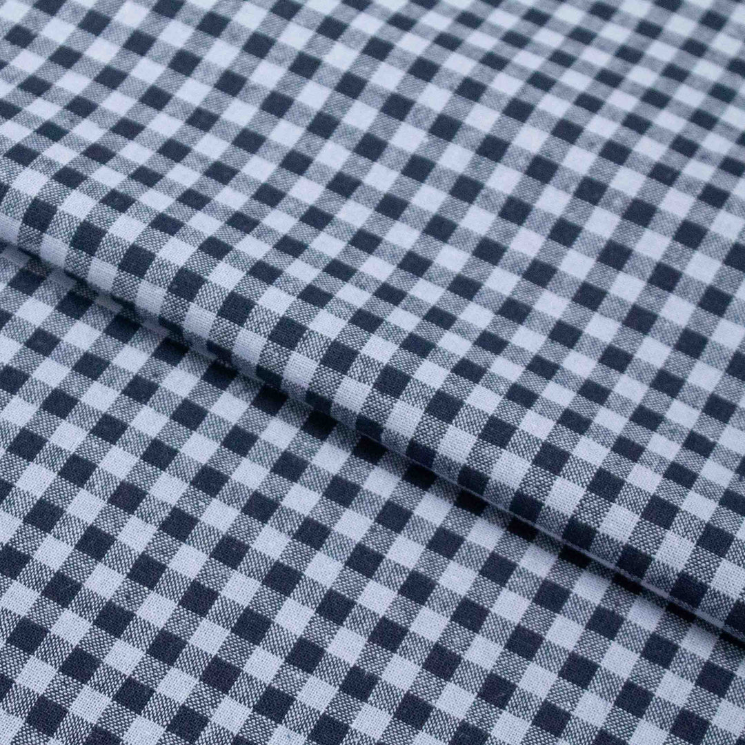 Linen Cotton Yarn Dye - Denim Gingham