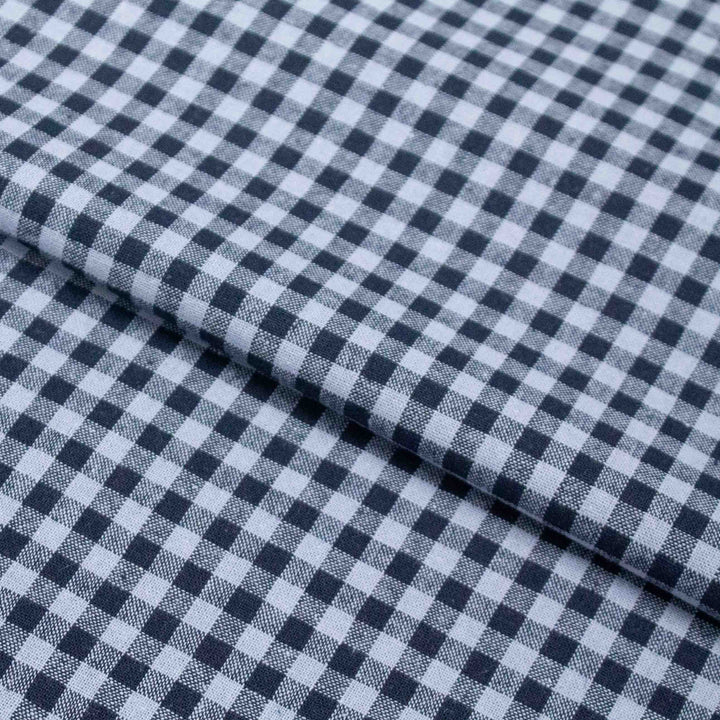 Linen Cotton Yarn Dye - Denim Gingham