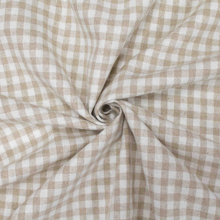 Linen Cotton Yarn Dye - Natural Gingham