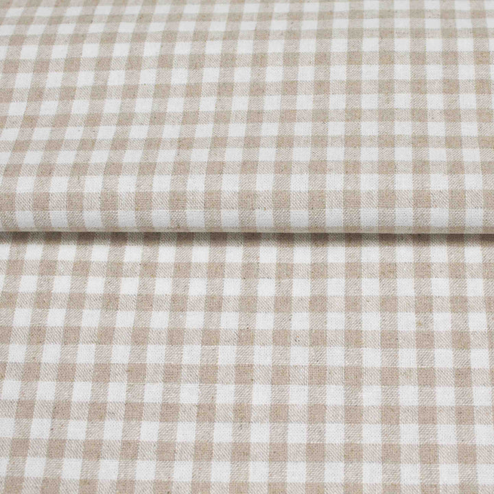 Linen Cotton Yarn Dye - Natural Gingham
