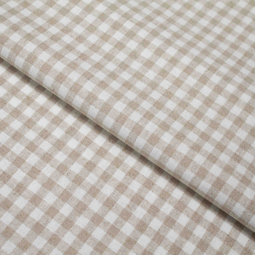 Linen Cotton Yarn Dye - Natural Gingham