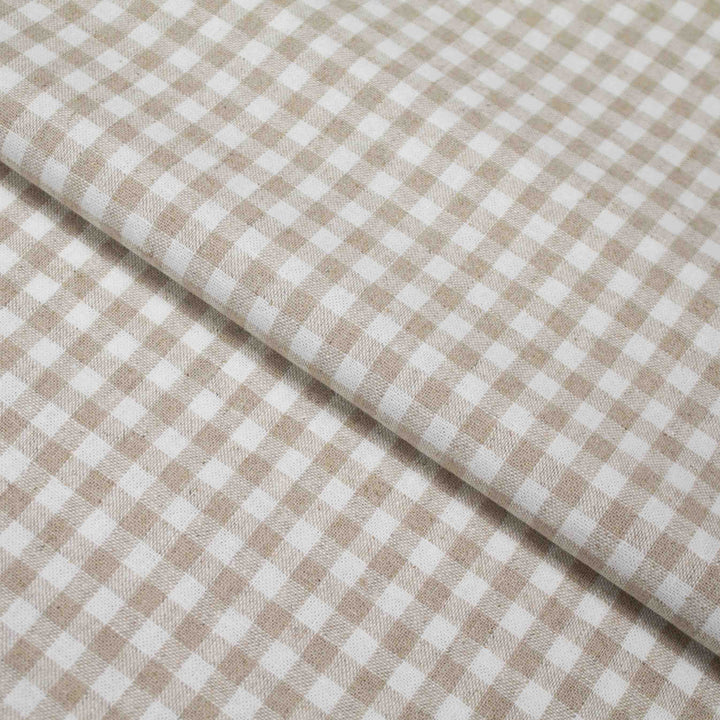 Linen Cotton Yarn Dye - Natural Gingham