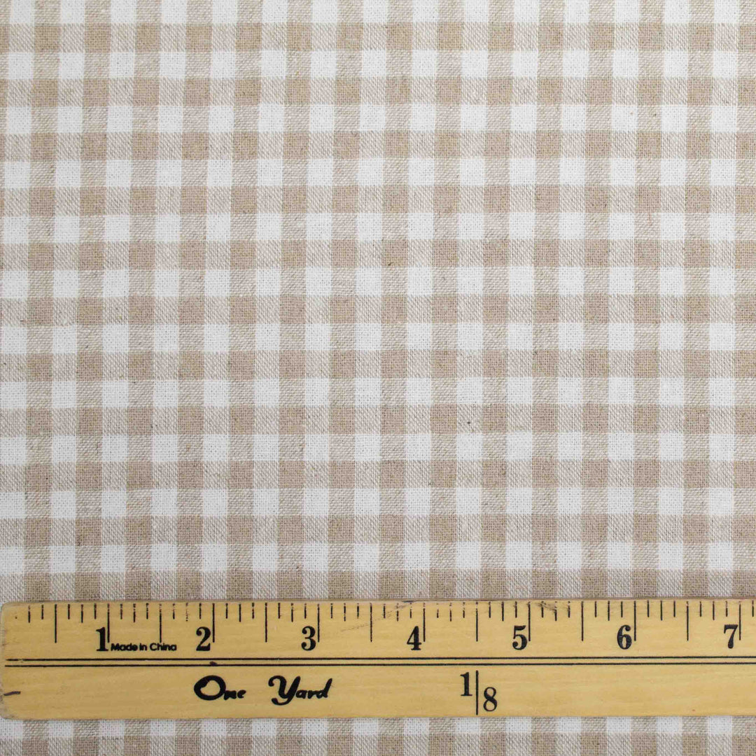 Linen Cotton Yarn Dye - Natural Gingham