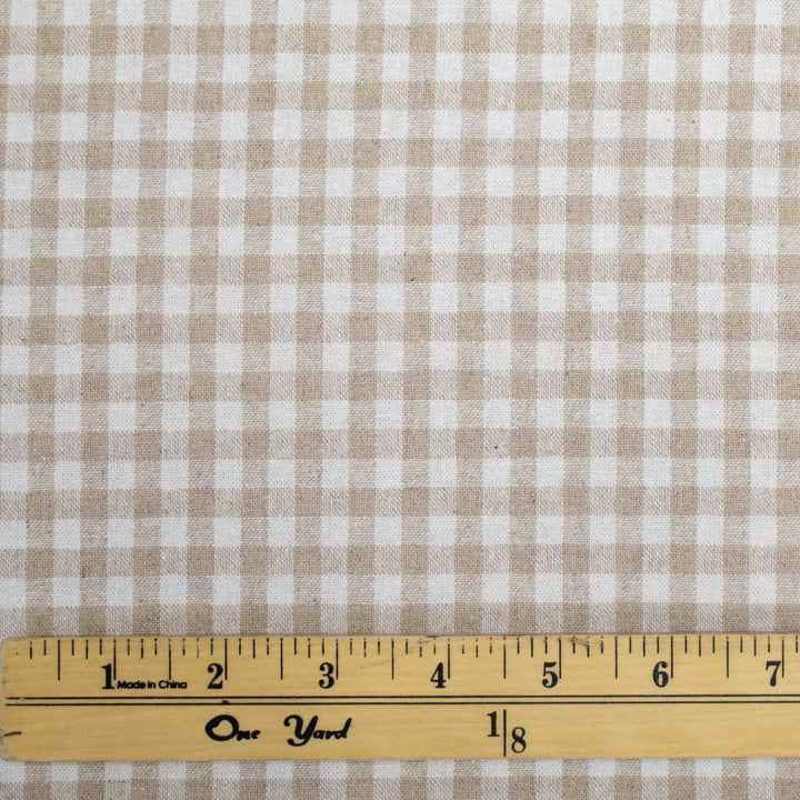 Linen Cotton Yarn Dye - Natural Gingham