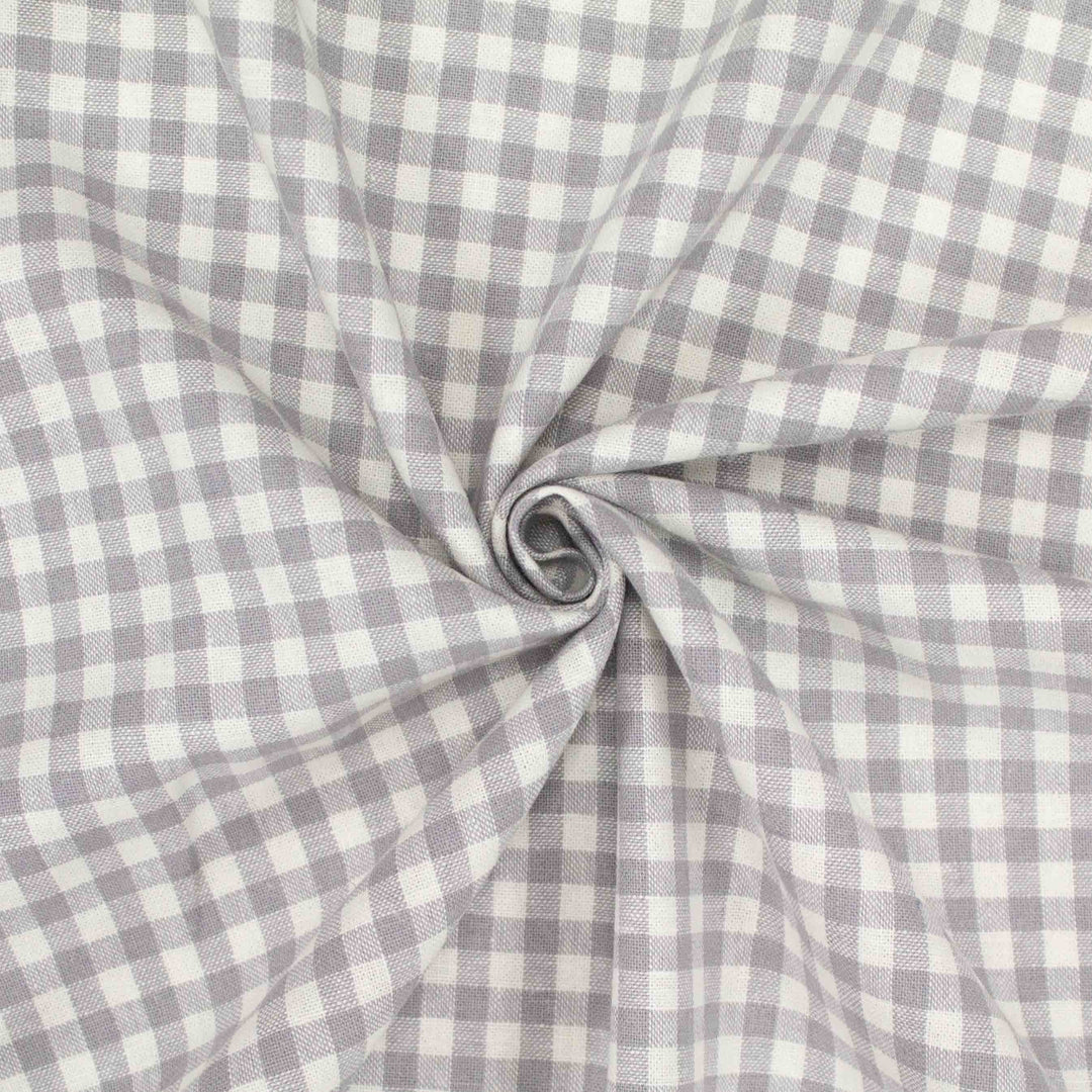 Linen Cotton Yarn Dye - Steel Gingham