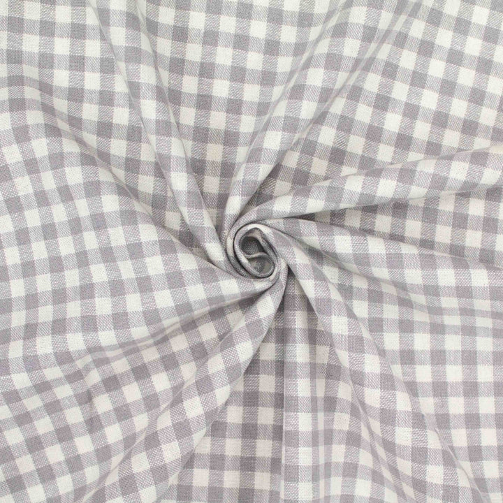 Linen Cotton Yarn Dye - Steel Gingham