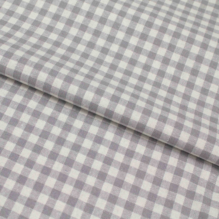 Linen Cotton Yarn Dye - Steel Gingham