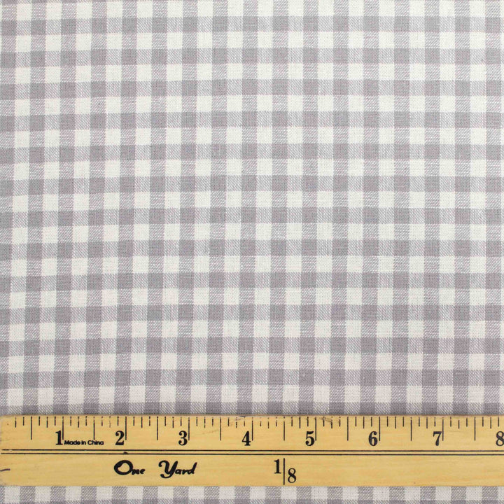 Linen Cotton Yarn Dye - Steel Gingham
