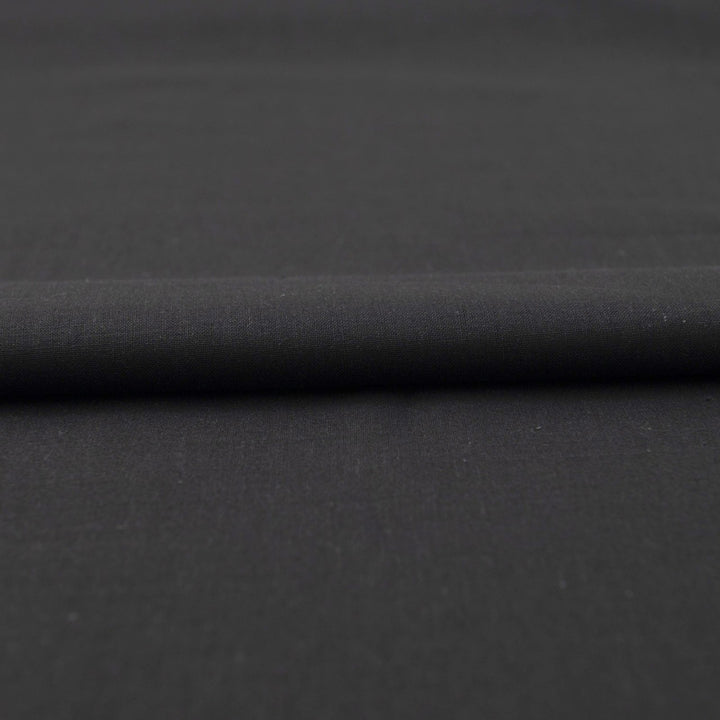 Black linen and cotton blend fabric for sewing dresses and tops