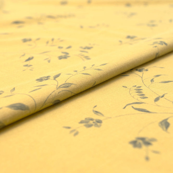 Citrus floral vine linen cotton fabric for summer dresses