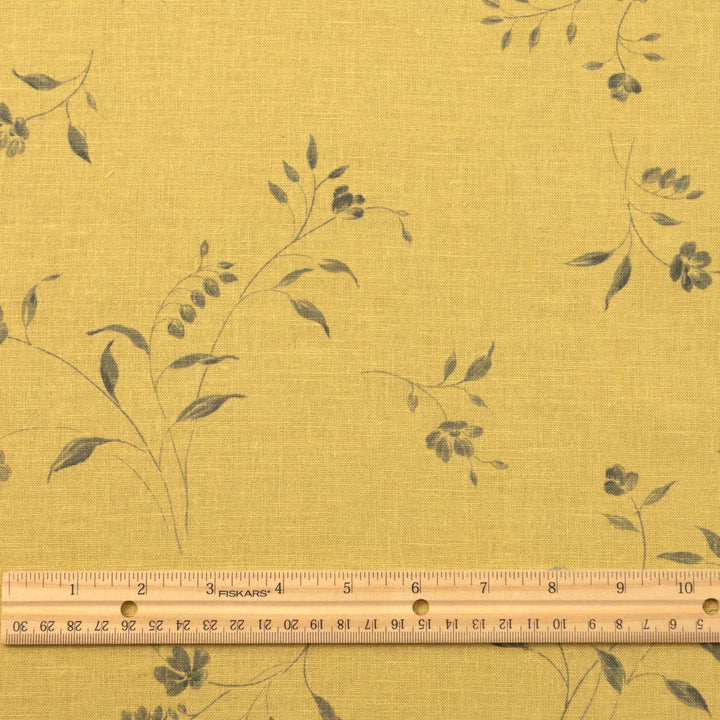 Citrus floral vine linen cotton fabric for summer dresses