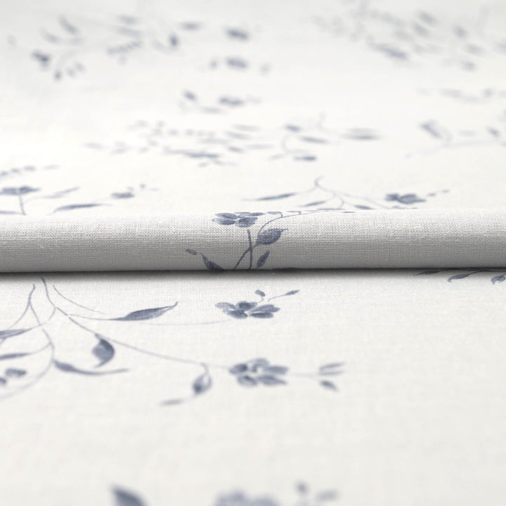 Grey floral vine linen cotton fabric for sophisticated dresses