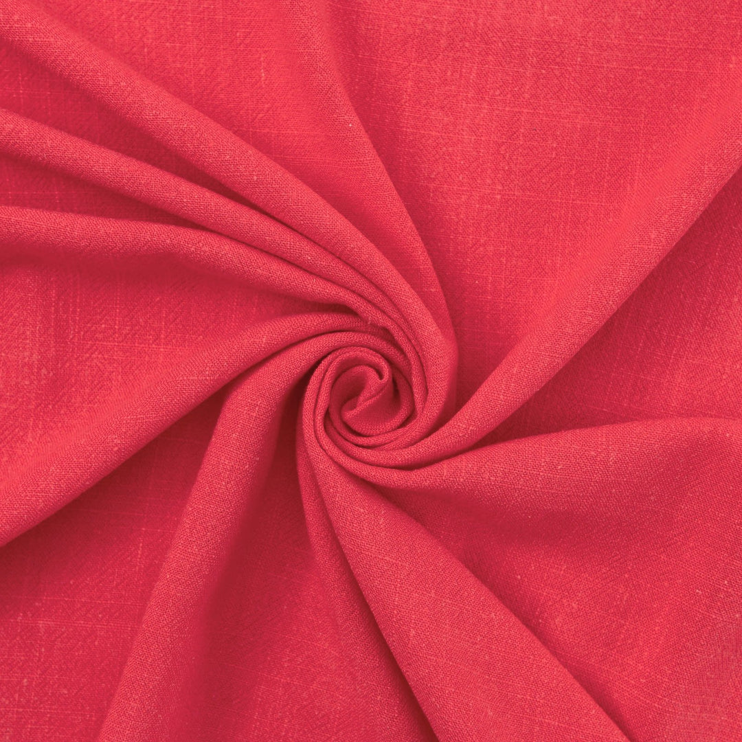 Coral linen-rayon blend fabric for summer dresses and blouses