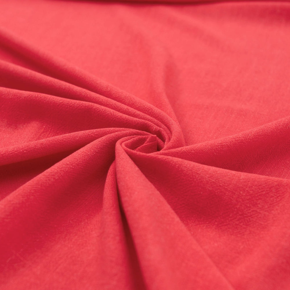 Coral linen-rayon blend fabric for summer dresses and blouses