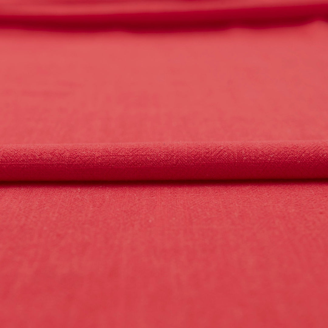 Coral linen-rayon blend fabric for summer dresses and blouses