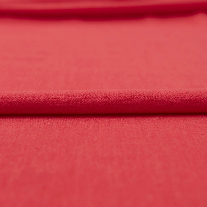 Coral linen-rayon blend fabric for summer dresses and blouses